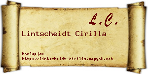 Lintscheidt Cirilla névjegykártya